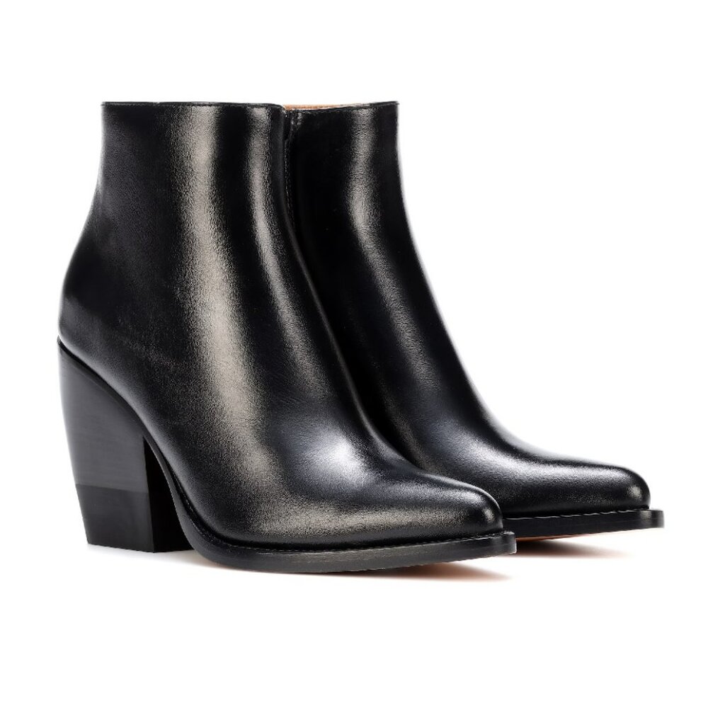 Chloe Black Leather Rylee Ankle Boots Sz 38 $950